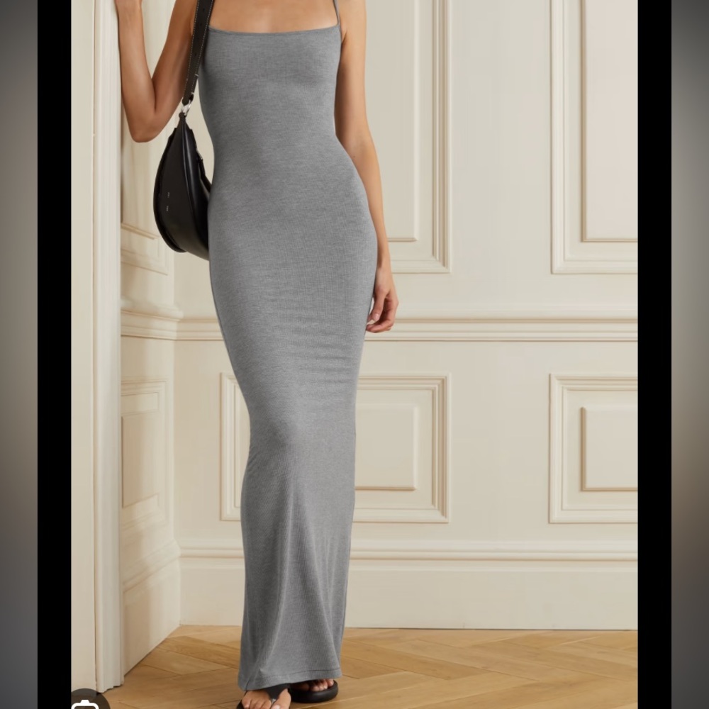 SKIMS long slip dress heather gray
